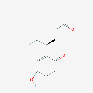 molecular formula C15H24O3 B1160343 2-[(R)-1-Isopropyl-4-oxopentyl]-4-hydroxy-4-methyl-2-cyclohexene-1-one CAS No. 226904-40-1