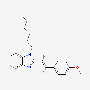 molecular formula C22H26N2O B11603445 1-hexyl-2-[(E)-2-(4-methoxyphenyl)ethenyl]-1H-benzimidazole 