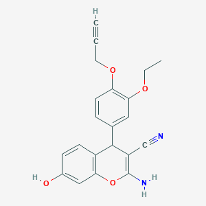 2-amino-4-[3-ethoxy-4-(prop-2-yn-1-yloxy)phenyl]-7-hydroxy-4H-chromene-3-carbonitrile