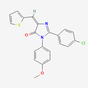 (5E)-2-(4-chlorophenyl)-3-(4-methoxyphenyl)-5-(thiophen-2-ylmethylidene)-3,5-dihydro-4H-imidazol-4-one