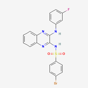 4-bromo-N-[3-(3-fluoroanilino)quinoxalin-2-yl]benzenesulfonamide