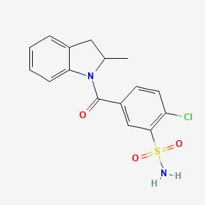 molecular formula C₁₆H₁₅ClN₂O₃S B1160382 N-(4-Chloro-3-sulfamoylbenzoyl)-2-methylindoline 