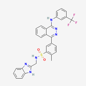 molecular formula C30H23F3N6O2S B11603977 N-(1H-benzimidazol-2-ylmethyl)-2-methyl-5-(4-{[3-(trifluoromethyl)phenyl]amino}phthalazin-1-yl)benzenesulfonamide 