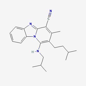 molecular formula C22H28N4 B11603986 3-Methyl-2-(3-methylbutyl)-1-[(2-methylpropyl)amino]pyrido[1,2-a]benzimidazole-4-carbonitrile 