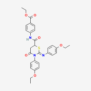 molecular formula C30H31N3O6S B11604058 ethyl 4-[({(2Z)-3-(4-ethoxyphenyl)-2-[(4-ethoxyphenyl)imino]-4-oxo-1,3-thiazinan-6-yl}carbonyl)amino]benzoate 