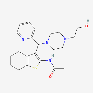 N-(3-{[4-(2-hydroxyethyl)piperazin-1-yl](pyridin-2-yl)methyl}-4,5,6,7-tetrahydro-1-benzothiophen-2-yl)acetamide