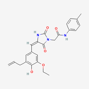 2-{(4E)-4-[3-ethoxy-4-hydroxy-5-(prop-2-en-1-yl)benzylidene]-2,5-dioxoimidazolidin-1-yl}-N-(4-methylphenyl)acetamide