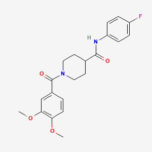 1-(3,4-dimethoxybenzoyl)-N-(4-fluorophenyl)piperidine-4-carboxamide