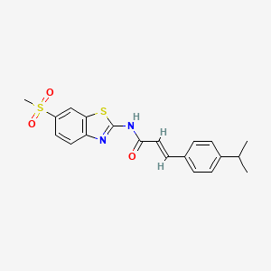 (2E)-N-[6-(methylsulfonyl)-1,3-benzothiazol-2-yl]-3-[4-(propan-2-yl)phenyl]prop-2-enamide