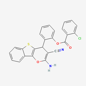 molecular formula C25H15ClN2O3S B11604251 2-(2-amino-3-cyano-4H-[1]benzothieno[3,2-b]pyran-4-yl)phenyl 2-chlorobenzoate 