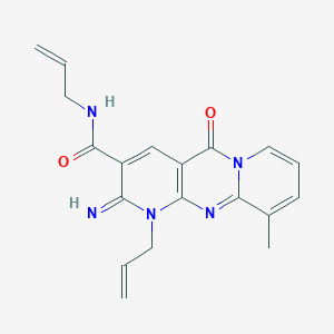 6-imino-11-methyl-2-oxo-N,7-bis(prop-2-enyl)-1,7,9-triazatricyclo[8.4.0.03,8]tetradeca-3(8),4,9,11,13-pentaene-5-carboxamide