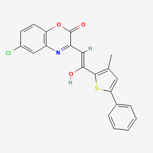 (3E)-6-chloro-3-[2-(3-methyl-5-phenylthiophen-2-yl)-2-oxoethylidene]-3,4-dihydro-2H-1,4-benzoxazin-2-one