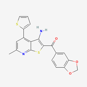 (3-Amino-6-methyl-4-thiophen-2-ylthieno[2,3-b]pyridin-2-yl)-(1,3-benzodioxol-5-yl)methanone