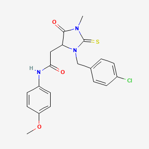 2-[3-(4-chlorobenzyl)-1-methyl-5-oxo-2-thioxoimidazolidin-4-yl]-N-(4-methoxyphenyl)acetamide