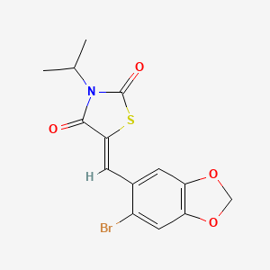 (5Z)-5-[(6-bromo-1,3-benzodioxol-5-yl)methylidene]-3-(propan-2-yl)-1,3-thiazolidine-2,4-dione