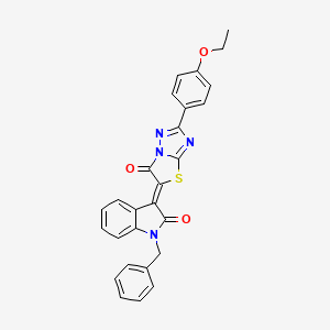 (3Z)-1-benzyl-3-(2-(4-ethoxyphenyl)-6-oxo[1,3]thiazolo[3,2-b][1,2,4]triazol-5(6H)-ylidene)-1,3-dihydro-2H-indol-2-one