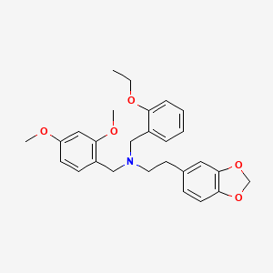 molecular formula C27H31NO5 B11604328 2-(1,3-benzodioxol-5-yl)-N-(2,4-dimethoxybenzyl)-N-(2-ethoxybenzyl)ethanamine 