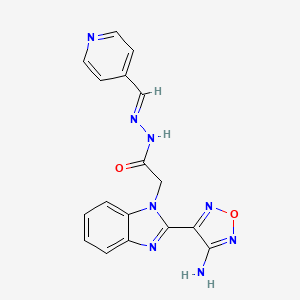 2-[2-(4-amino-1,2,5-oxadiazol-3-yl)-1H-benzimidazol-1-yl]-N'-[(E)-pyridin-4-ylmethylidene]acetohydrazide