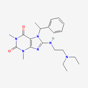 8-{[2-(diethylamino)ethyl]amino}-1,3-dimethyl-7-(1-phenylethyl)-3,7-dihydro-1H-purine-2,6-dione