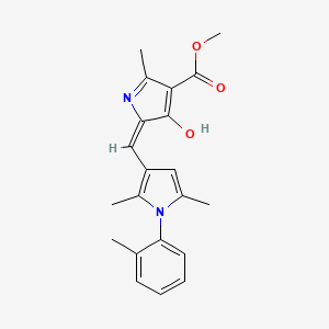 molecular formula C21H22N2O3 B11604342 methyl (5E)-5-{[2,5-dimethyl-1-(2-methylphenyl)-1H-pyrrol-3-yl]methylidene}-2-methyl-4-oxo-4,5-dihydro-1H-pyrrole-3-carboxylate 