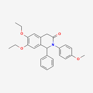 molecular formula C26H27NO4 B11604352 6,7-diethoxy-2-(4-methoxyphenyl)-1-phenyl-1,4-dihydroisoquinolin-3(2H)-one 