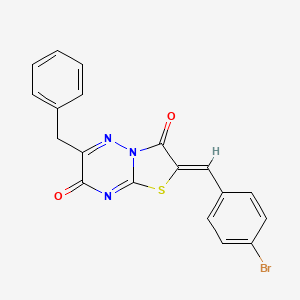 molecular formula C19H12BrN3O2S B11604359 (2Z)-6-benzyl-2-(4-bromobenzylidene)-7H-[1,3]thiazolo[3,2-b][1,2,4]triazine-3,7(2H)-dione CAS No. 463364-68-3