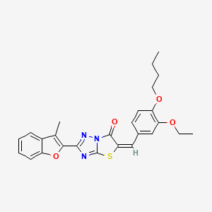 molecular formula C26H25N3O4S B11604407 (5E)-5-(4-butoxy-3-ethoxybenzylidene)-2-(3-methyl-1-benzofuran-2-yl)[1,3]thiazolo[3,2-b][1,2,4]triazol-6(5H)-one CAS No. 618078-22-1