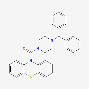 molecular formula C30H27N3OS B11604409 4-(Diphenylmethyl)piperazinyl phenothiazin-10-yl ketone 