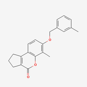 molecular formula C21H20O3 B11604426 6-methyl-7-[(3-methylbenzyl)oxy]-2,3-dihydrocyclopenta[c]chromen-4(1H)-one 