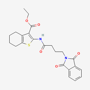 molecular formula C23H24N2O5S B11604496 ethyl 2-{[4-(1,3-dioxo-1,3-dihydro-2H-isoindol-2-yl)butanoyl]amino}-4,5,6,7-tetrahydro-1-benzothiophene-3-carboxylate 