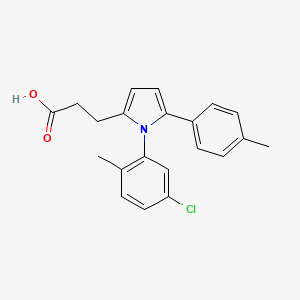 molecular formula C21H20ClNO2 B11604511 3-[1-(5-chloro-2-methylphenyl)-5-(4-methylphenyl)-1H-pyrrol-2-yl]propanoic acid 