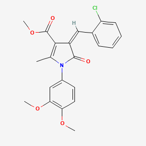 molecular formula C22H20ClNO5 B11604540 methyl (4Z)-4-(2-chlorobenzylidene)-1-(3,4-dimethoxyphenyl)-2-methyl-5-oxo-4,5-dihydro-1H-pyrrole-3-carboxylate 