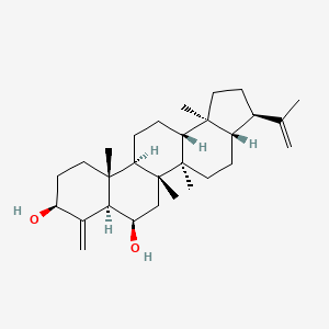 molecular formula C29H46O2 B1160456 21aH-24-Norhopa-4(23),22(29)-diene-3b,6b-diol CAS No. 194613-74-6