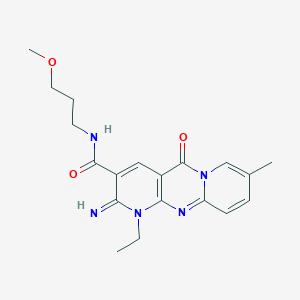 7-ethyl-6-imino-N-(3-methoxypropyl)-13-methyl-2-oxo-1,7,9-triazatricyclo[8.4.0.03,8]tetradeca-3(8),4,9,11,13-pentaene-5-carboxamide