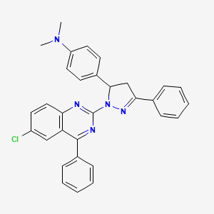 4-[1-(6-chloro-4-phenylquinazolin-2-yl)-3-phenyl-4,5-dihydro-1H-pyrazol-5-yl]-N,N-dimethylaniline