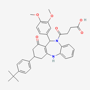 4-[3-(4-tert-butylphenyl)-11-(3,4-dimethoxyphenyl)-1-hydroxy-2,3,4,11-tetrahydro-10H-dibenzo[b,e][1,4]diazepin-10-yl]-4-oxobutanoic acid