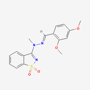 3-[(2E)-2-(2,4-dimethoxybenzylidene)-1-methylhydrazinyl]-1,2-benzothiazole 1,1-dioxide