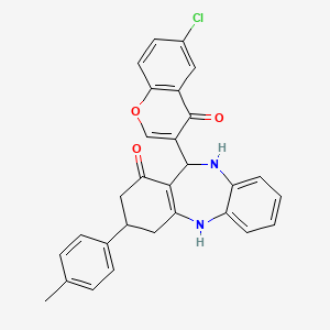 11-(6-chloro-4-oxo-4H-chromen-3-yl)-3-(4-methylphenyl)-2,3,4,5,10,11-hexahydro-1H-dibenzo[b,e][1,4]diazepin-1-one