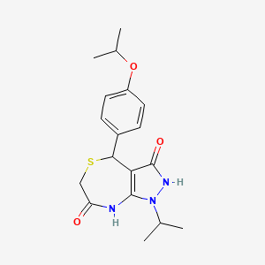 3-hydroxy-1-(propan-2-yl)-4-[4-(propan-2-yloxy)phenyl]-4,8-dihydro-1H-pyrazolo[3,4-e][1,4]thiazepin-7(6H)-one