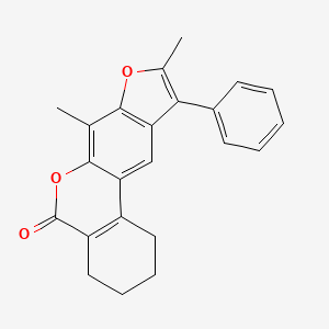 molecular formula C23H20O3 B11604796 7,9-dimethyl-10-phenyl-1,2,3,4-tetrahydro-5H-benzo[c]furo[3,2-g]chromen-5-one 