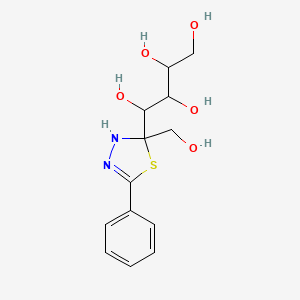 molecular formula C13H18N2O5S B11604825 1-[2-(Hydroxymethyl)-5-phenyl-2,3-dihydro-1,3,4-thiadiazol-2-yl]butane-1,2,3,4-tetrol 