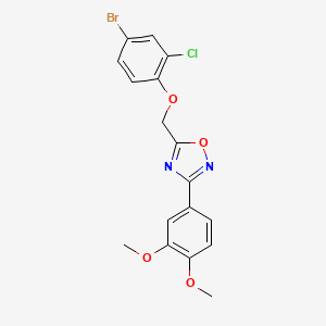 5-[(4-Bromo-2-chlorophenoxy)methyl]-3-(3,4-dimethoxyphenyl)-1,2,4-oxadiazole