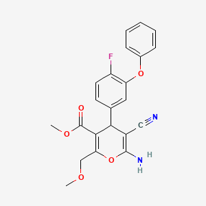 methyl 6-amino-5-cyano-4-(4-fluoro-3-phenoxyphenyl)-2-(methoxymethyl)-4H-pyran-3-carboxylate