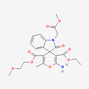 3'-Ethyl 5'-(2-methoxyethyl) 2'-amino-1-(2-methoxy-2-oxoethyl)-6'-methyl-2-oxo-1,2-dihydrospiro[indole-3,4'-pyran]-3',5'-dicarboxylate