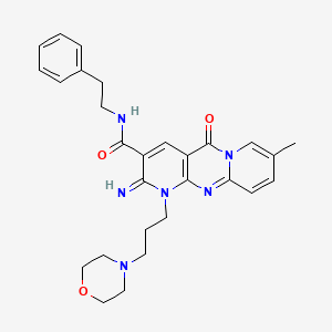 6-imino-13-methyl-7-(3-morpholin-4-ylpropyl)-2-oxo-N-(2-phenylethyl)-1,7,9-triazatricyclo[8.4.0.03,8]tetradeca-3(8),4,9,11,13-pentaene-5-carboxamide