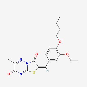 (2E)-2-(4-butoxy-3-ethoxybenzylidene)-6-methyl-7H-[1,3]thiazolo[3,2-b][1,2,4]triazine-3,7(2H)-dione