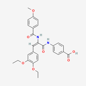 4-{[(2E)-3-(3,4-diethoxyphenyl)-2-{[(4-methoxyphenyl)carbonyl]amino}prop-2-enoyl]amino}benzoic acid