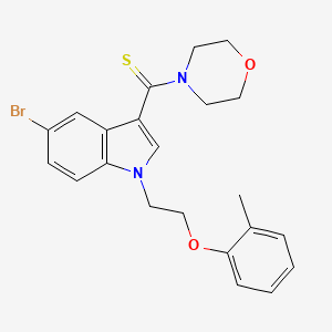 {5-bromo-1-[2-(2-methylphenoxy)ethyl]-1H-indol-3-yl}(morpholin-4-yl)methanethione