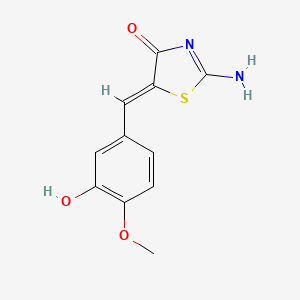 (5Z)-5-(3-hydroxy-4-methoxybenzylidene)-2-imino-1,3-thiazolidin-4-one