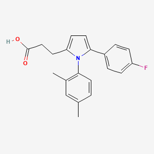 molecular formula C21H20FNO2 B11605140 3-[1-(2,4-dimethylphenyl)-5-(4-fluorophenyl)pyrrol-2-yl]propanoic Acid 